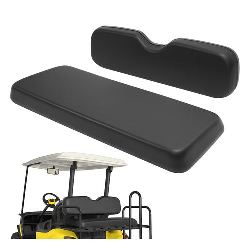 DURAFORCE Golf Cart Rear Seat Bottom Cushion + Backrest For EZGO RXV Medalist TXT | Black