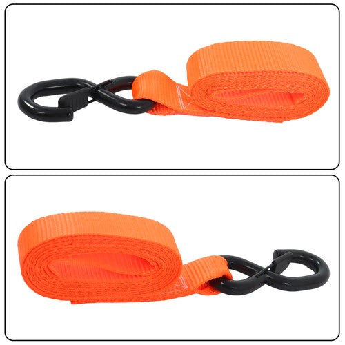 DURAFORCE 4 Pack Steel Ratchet Strap Fracture Strength 5208lbs 1.6in*8ft with S Hooks