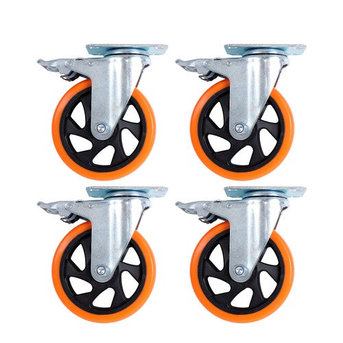 DURAFORCE 5 inch Swivel Caster Wheels with Dual Locking, Heavy Duty Castors Set of 4