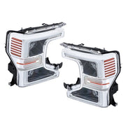 DURAFORCE Headlights Replacement For Ford F250 F350 SuperDuty 2020-2022 LH+RH LED Chrome