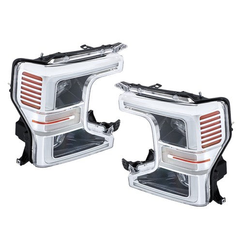 DURAFORCE Headlights Replacement For Ford F250 F350 SuperDuty 2020-2022 LH+RH LED Chrome