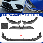 DURAFORCE Front Bumper Spoiler Lip Splitter Carbon Fiber for 2022-2024 for Honda Civic