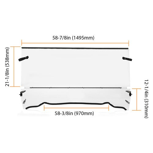 DURAFORCE For Polaris Ranger 500 4x4 Ranger Crew 700/ XP 700 Front Windshield Clear