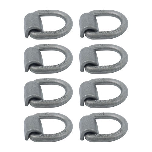 DURAFORCE 8 Pack 3/4" Heavy Duty Weld On Forged D Rings with Welding Clips, 26,500 lbs
