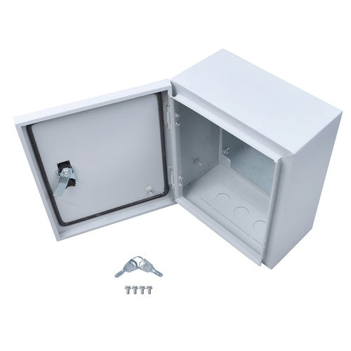 DURAFORCE 12x10x6" NEMA 4X Steel Electrical Box, IP56 Waterproof Lockable w/Mounting Plate
