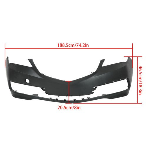 DURAFORCE Front Bumper Cover Without Sensor Hole Plastic New For Acura TLX 2015 2016 2017