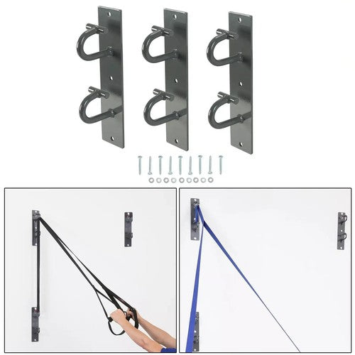 DURAFORCE 3 Pcs Wall Mount Workout Anchors Resistance Bands Wall Anchors Home Gym Exercise