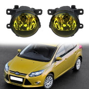 DURAFORCE For Ford Focus 2012-2014 Yellow Glass Lens Front Bumper Fog Lights Lamps w/ Bulb