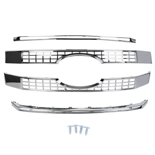 For 17 19 Ford F250 F350 F450 Super Duty Chrome Grille Full Overlay Cover Trim