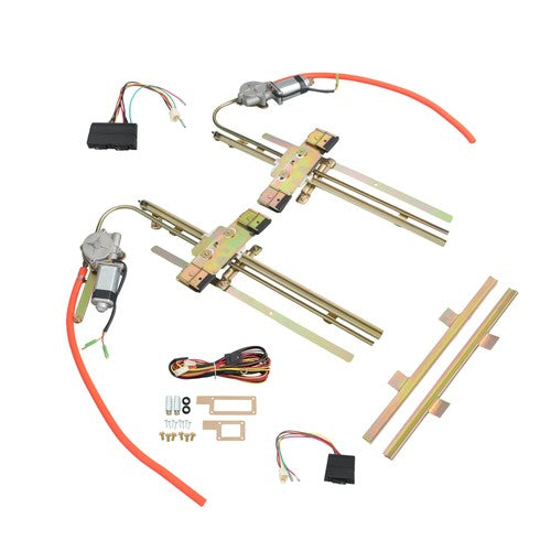 DURAFORCE Set 2 Door Street Hot Rat Rod Flat Glass Power Window w/ Switches Wiring NEW