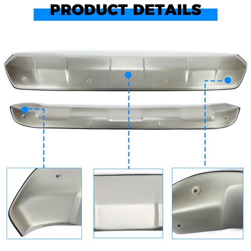 Front Plus Rear Bumper Skid Plate Valance Lower Cover For Toyota RAV4 2019 To 23 Silver