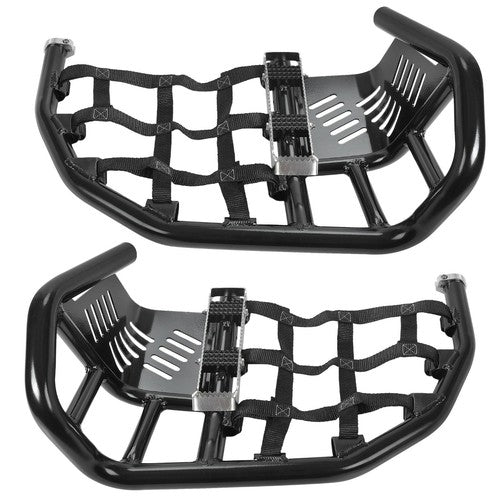 DURAFORCE For Honda TRX 450R Sportrax 450 Nerf Bars Pro Peg Heel Guard Aluminum Black Pair