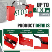 DURAFORCE 4000lb Skid Steer Quick Tach Conversion Adapter Attach w/ Adjustable Cross Brace