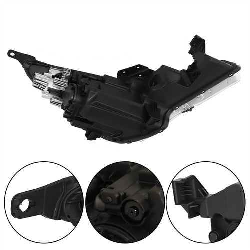 DURAFORCE Black Halogen LH/Driver w/LED Headlight Projector For Hyundai Elantra 2021-2022