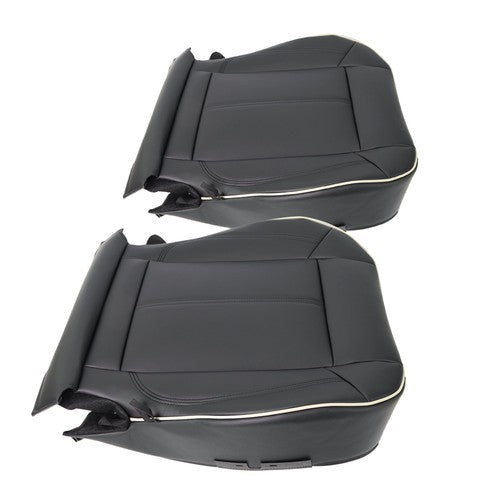 DURAFORCE Driver&passenger Bottom Seat Cover Fit For Hummer H3 2006-2010 Black Leather