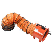 DURAFORCE Portable Blower Steel 10 Inch, 1520 CFM 320W Industrial Orange 33ft Ducting