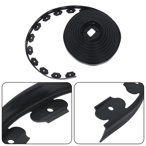 DURAFORCE Garden Edging Landscape Edging with 60 Spikes for Lawn 1.5 Inch 100FT Black