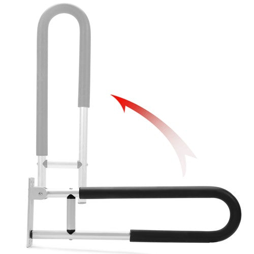 DURAFORCE Folding Handicap Grab Bars Rails Toilet Handrails Bathroom Support Safety Rail