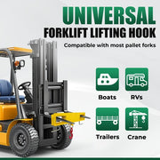 DURAFORCE 6600lbs Forklift Lifting Hoist Swivel Hook Mobile Crane Attachment w/L-Screws