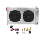 DURAFORCE CC369 For Chevy C10/20/30 Pickup Suburban 1967 1968-72 4 Row Radiator+Fan Shroud
