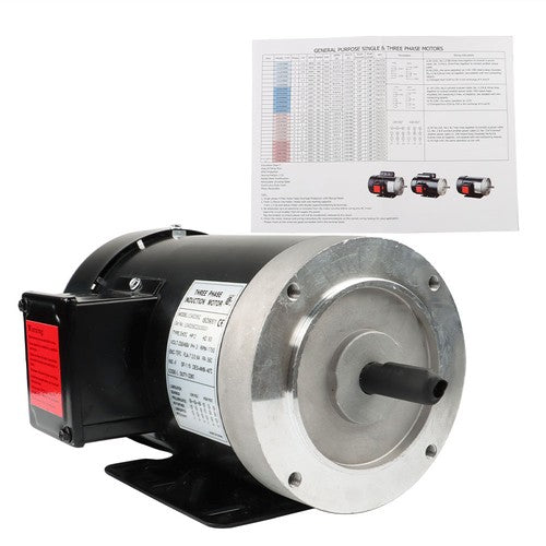 DURAFORCE 1800 RPM 2 HP General Electric Motor 3 Phase 56C Frame TEFC 230 / 460 Volt New