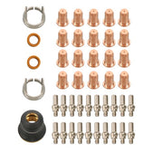 DURAFORCE Plasma Cutting Torch Tips Electrode Shield Cap 45 Pcs IPT-60 PT-60 IPT-40 PT40