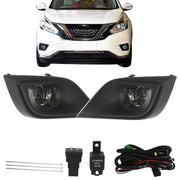 DURAFORCE Right+Left Clear Lens Fog Lights Assembly w/Halogen Bulbs For 15- Nissan Murano