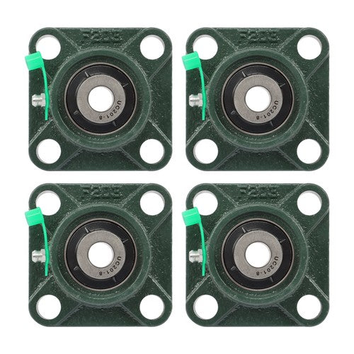 DURAFORCE UCF201-8 1/2" Bore Pillow Block Flange Bearing 4 Bolt Solid Base (4PCS)