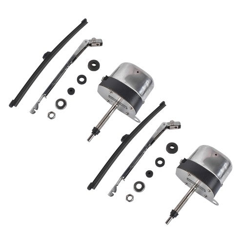 DURAFORCE Stainless Windshield Wiper Motor Kit Street Hot Rod Universal Boat For Chevy 12V
