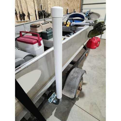 DURAFORCE 1 Pair 40" Zinc-Plated Boat Trailer Guide On Post PVC Poles For Sailboat White