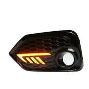 DURAFORCE For 2016-2018 Honda Civic Si LED DRL Fog Lights Cover&Chrome Grille Grill