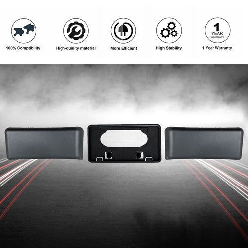 DURAFORCE For 2009-2014 Ford F-150 License Plate Frame Bracket & Bumper Guards Pads Front