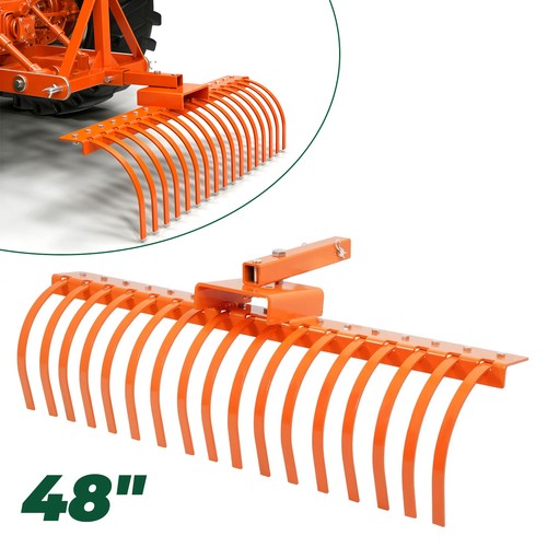DURAFORCE For 2" Receiver for Lawn Tractors or ATV UTV 48" Pine Straw Rake Landscape Rake