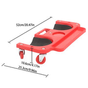 DURAFORCE Universal Rolling Knee Creeper/Pads with Tool Tray Holder + 5 Swivel Castors Red