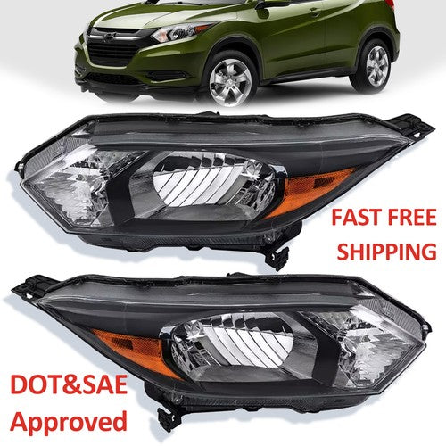 DURAFORCE Headlights Assembly Headlamp Halogen for Honda HR-V HRV 2016 2017 2018 LH+RH