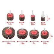 DURAFORCE 40 Pack 1/4 Inch 80 Grit Cylindrical Shape Sanding Wheels 8 Sizes Flap Wheel Set