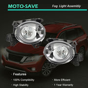 DURAFORCE Fog Light Assembly For Nissan Pathfinder 13-16 26915-3JA0A Right+Left w/Switch