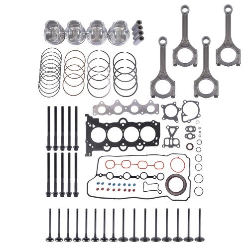 DURAFORCE Head Gasket w/ Bolts & Piston and Rings Kit For Hyundai Accent Kia Rio Soul L4