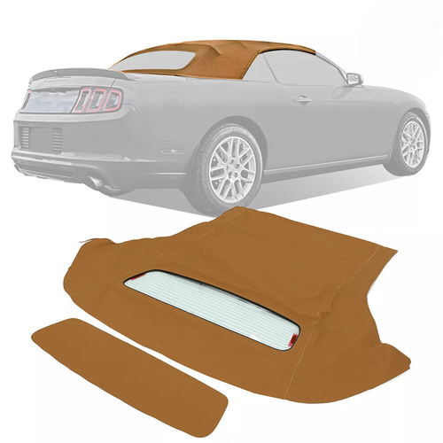 DURAFORCE For 05-14 Ford Mustang Convertible Soft Top & Heated Glass Window Sailcloth Tan