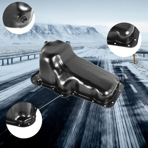 DURAFORCE Fit for 2002-2012 3.7L V6 264-249 Black Engine Oil Pan