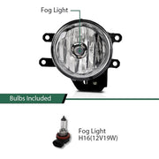 DURAFORCE Front Halogen Fog Lights Lamps Pair for 2014-2018 for Toyota 4Runner for RAV4