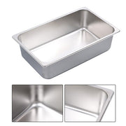 DURAFORCE Restaurant Steam Table Pans Full Size 2 Pack 6 Inch Deep Without Lid