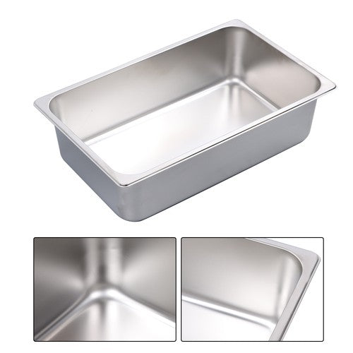 DURAFORCE Restaurant Steam Table Pans Full Size 2 Pack 6 Inch Deep Without Lid