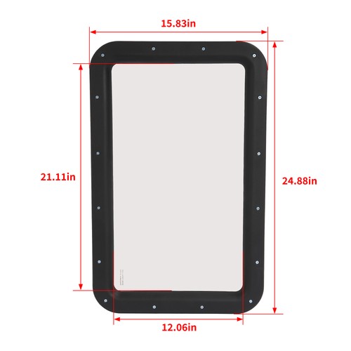 Black RV Entry Door Window For Camper Cargo Truck Trailer
