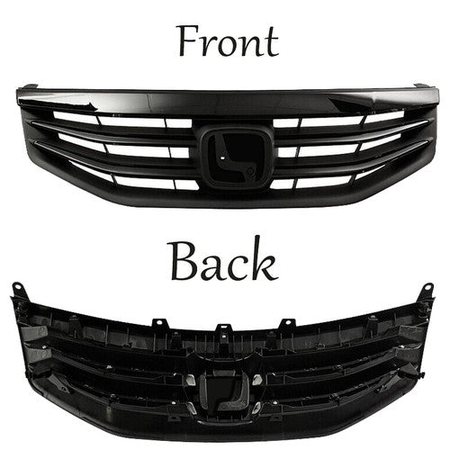 DURAFORCE For 2011 2012 Honda Accord Front Bumper Upper Gloss Black Mesh Grill Grille