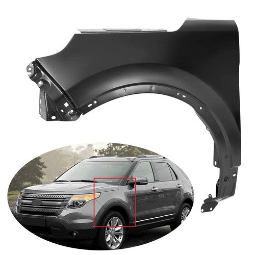 DURAFORCE BB5Z16006A Front Driver Fender for Ford Explorer 2011 2012 2013 2014 2015 Primed Steel