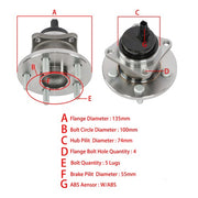 DURAFORCE 2x Wheel Hubs Bearings Assembly Rear FWD For Toyota Corolla Matrix Pontiac Vibe