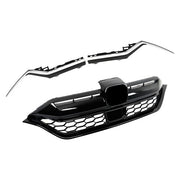 DURAFORCE For Honda CR-V 2020-2022 Plastic Front Bumper Grille w/ 2pcs Chrome Trim Strip