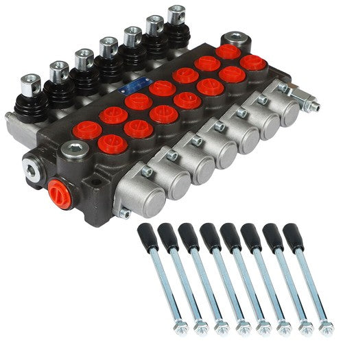 DURAFORCE 7 Spool Hydraulic Directional Control Valve 13gpm P40 Double Acting Cylinder