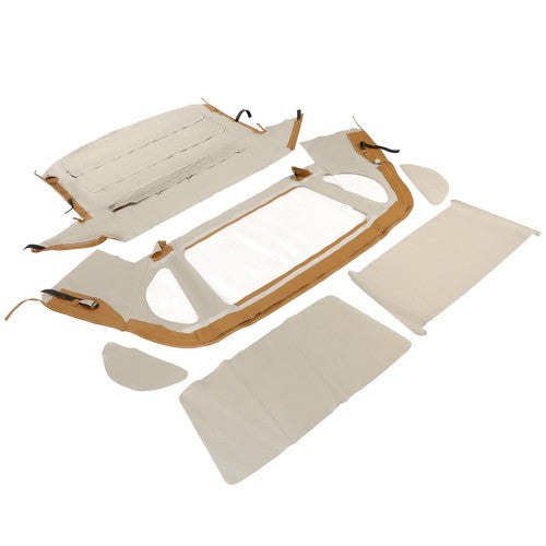 DURAFORCE Convertible Soft Top Tan For 1990-02 Mercedes-Benz SL R129 500SL Window Plastic